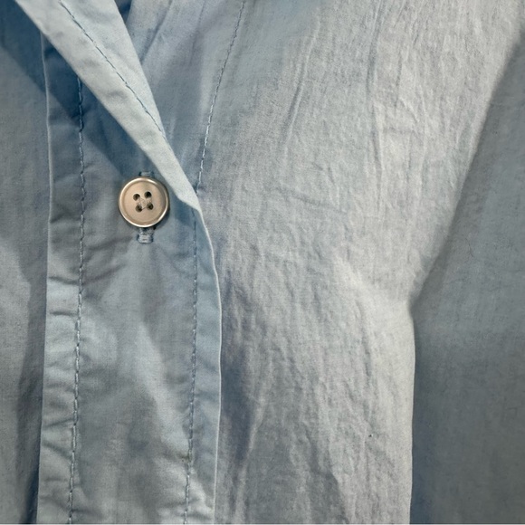 Zara box pleat shirt dress in blue button up relaxed oversized Size Medium - Picture 5 of 10